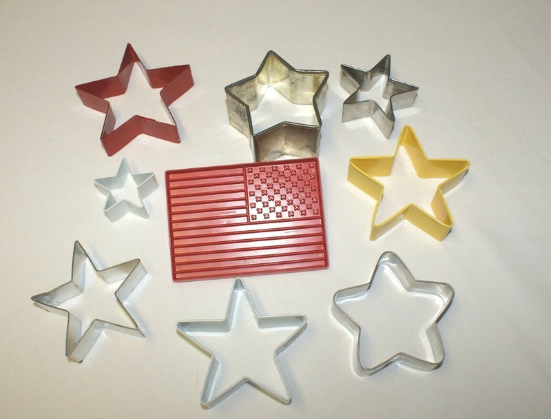Cookie Cutters Stars American Patriotic Flag Folk Art Stars Biscuit Party Favors