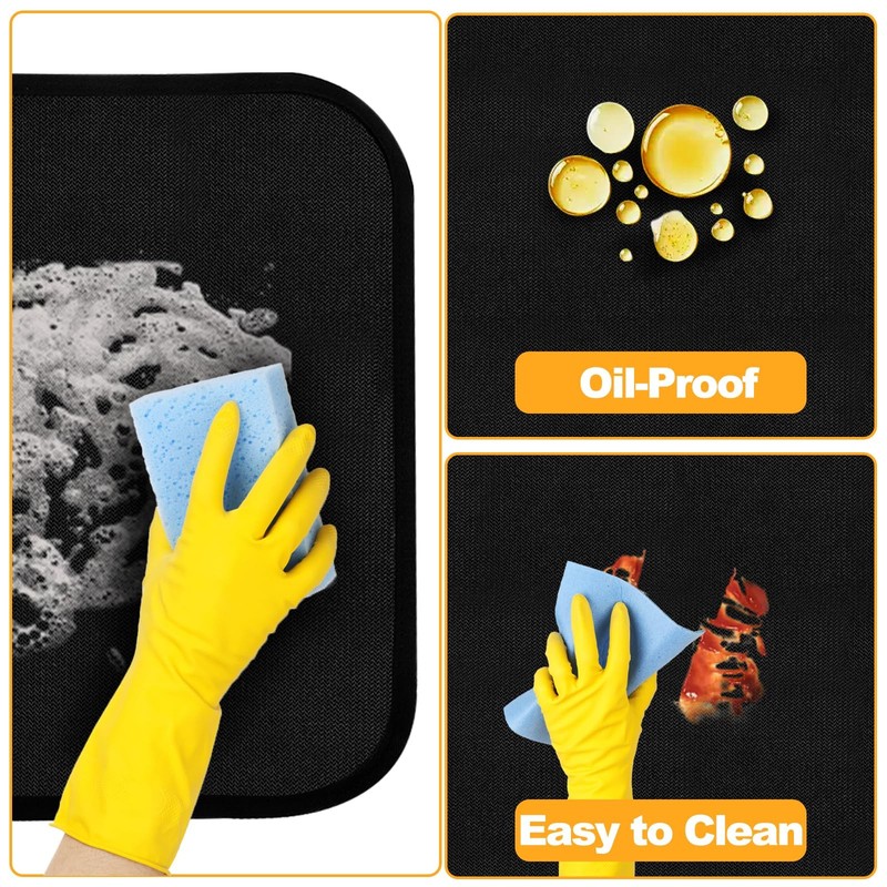 Yarlung 3 Pack Heat Resistant Mats for Countertop, 18 x 18 x 15 Inch, Black gallery