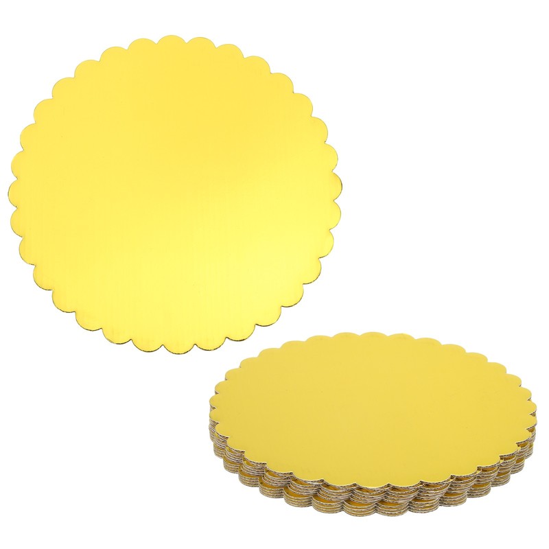 10 Pcs Cardboard Cake Rounds, 10 Inch Cake Board for Desserts, Gold