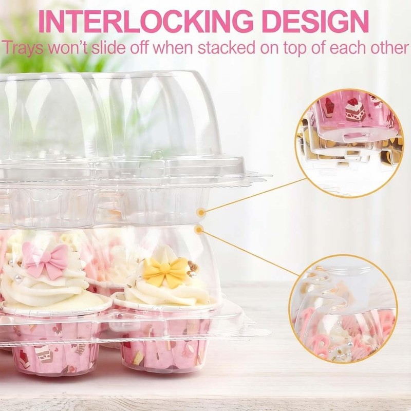 LotFancy (24 Count x 12 Sets) Mini Cupcake Containers with 288 Liners, Plasti... gallery