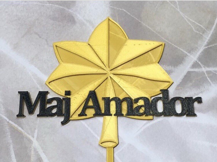 Major Oak Leaf Custom Cake Topper Personalized Military Cake Topper