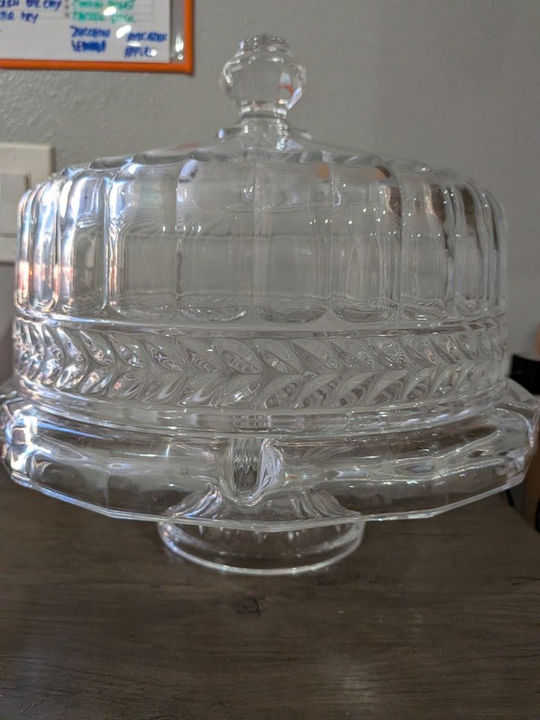 12 " GODINGER SHANNON FOUR IN ONE CRYSTAL CAKE DOME / PUNCH BOWL / SERVER gallery