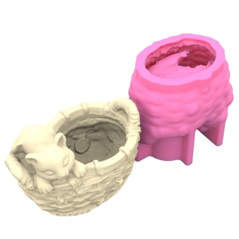 Portrait Silicone Mold Flower Vase Woven Flower Basket Mold Planter Molds gallery