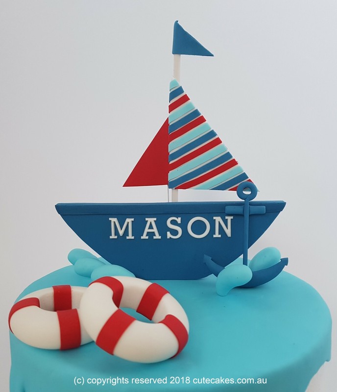 Nautical Boat Cake Topper Birthday Seaman Baby Shower Ship Sea Hampton’s