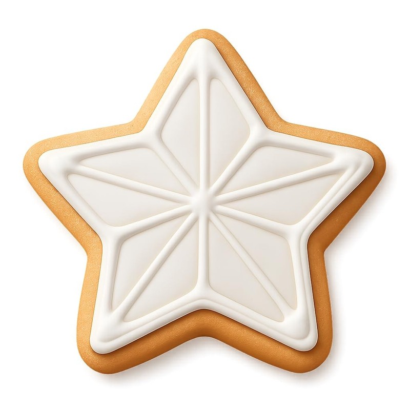 Vintage 5-Pointed Star Stained Glass Cookie Cutter & Stamp – 4×3.8