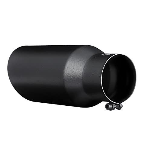 Coated Stainless Steel Car Exhaust Tip - 3.5" Inlet Bolt on Design - Black gallery