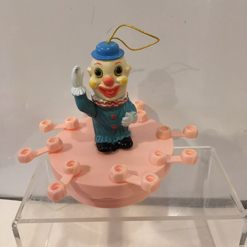 Kim Novelties Inc. Clown Musical Rotating Candle Holder Vintage Cake Decoration gallery