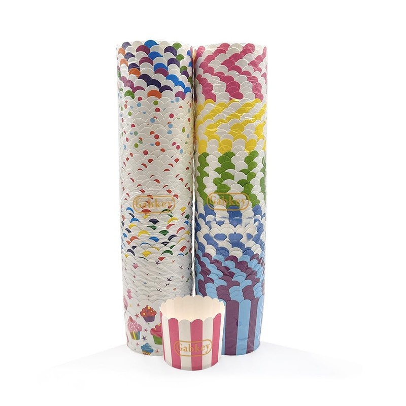 100pcs Random Colorful Premium Greaseproof Cupcake Paper Liners No Muffin Pan... gallery