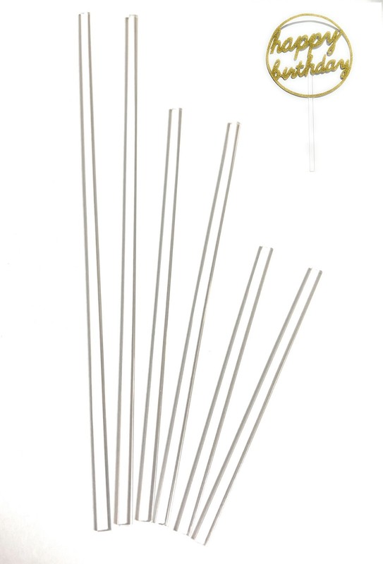 30pc Acrylic Plexiglass Flat Clear sticks for cake toppers cake pops or lollipop