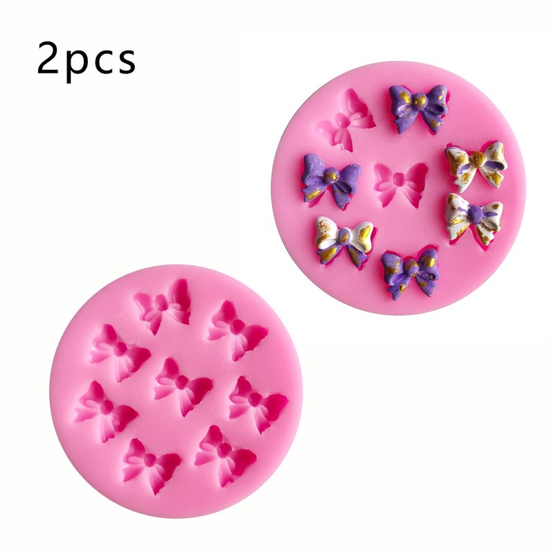 2 Pack Bow Fondant Molds Silicone Mini Bow Chocolate Mold Candy Craft gallery