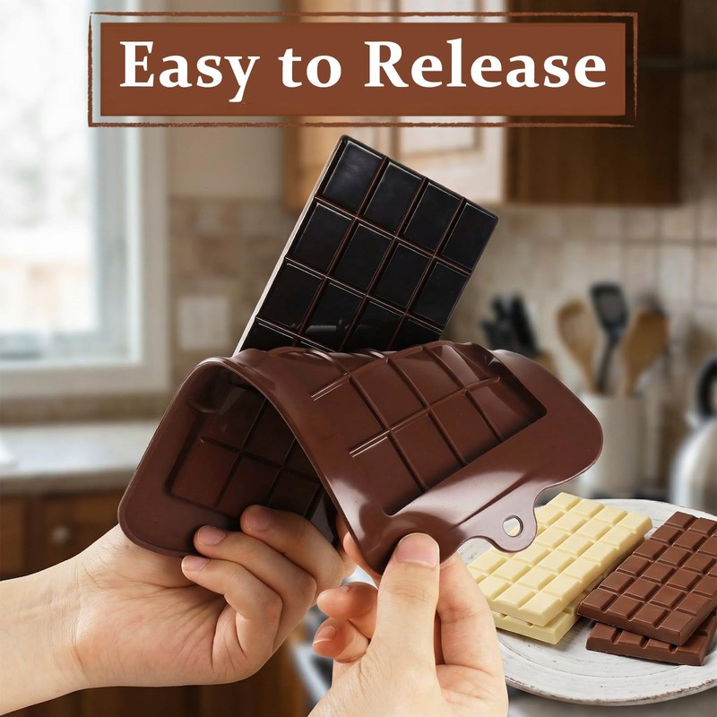 4 PCS Silicone BreakApart Chocolate Candy Protein Energy Bar Molds Baking gallery