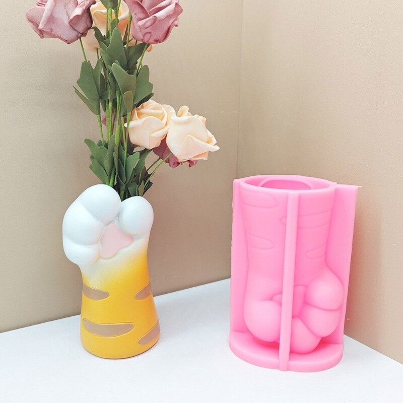Succulent Pots Moulds Cat Paw Shape Table Ornaments Molds for DIY Flower Vases gallery