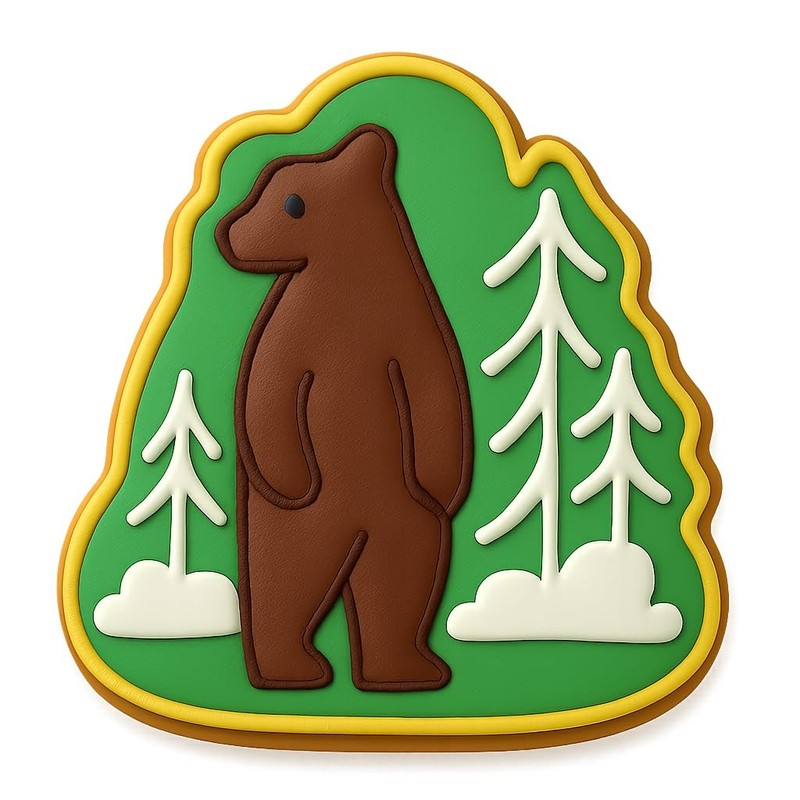 Standing Forest Bear Cookie Cutter & Stamp, Fondant, Clay - 4x3.2" gallery