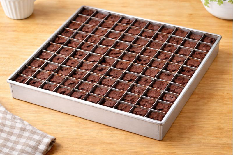 26x26cm Aluminum Brownie Divider Pan 100 Grid | Removable Baking Tray gallery