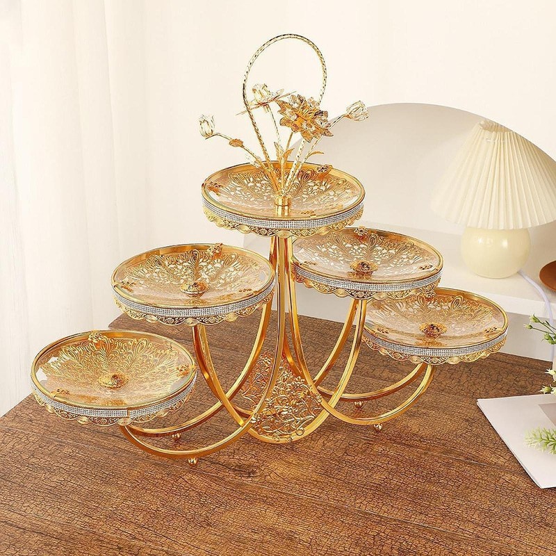 Candy Dish Fruit Platter 5 Tiered Snack Plate Kitchen Decor Holiday
