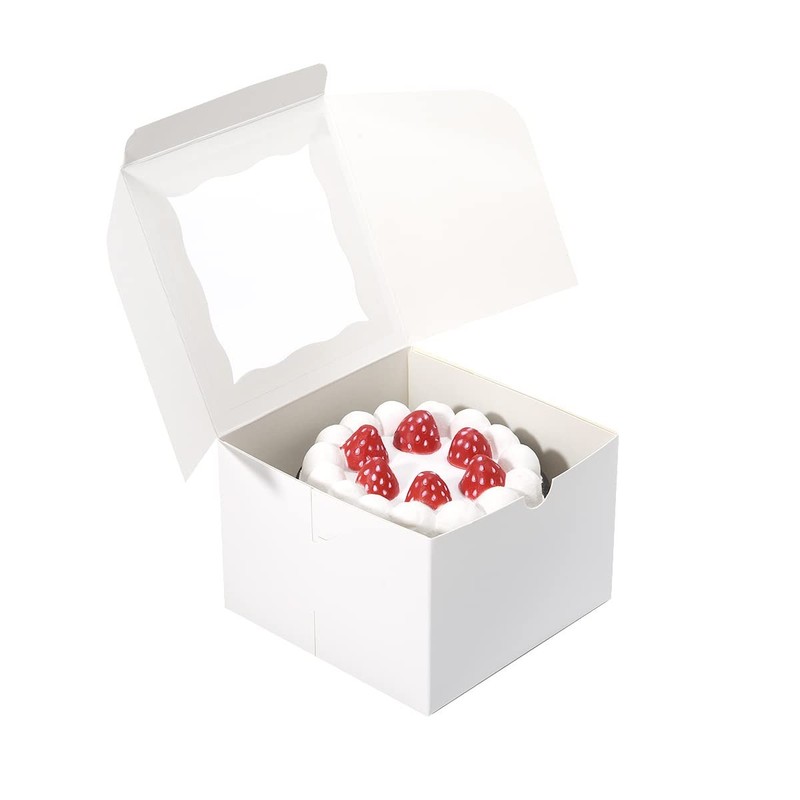 Cookie Boxes with Window 5x5x3.5 Inch[50 Pack] Premium White Bakery Boxes,Min... gallery