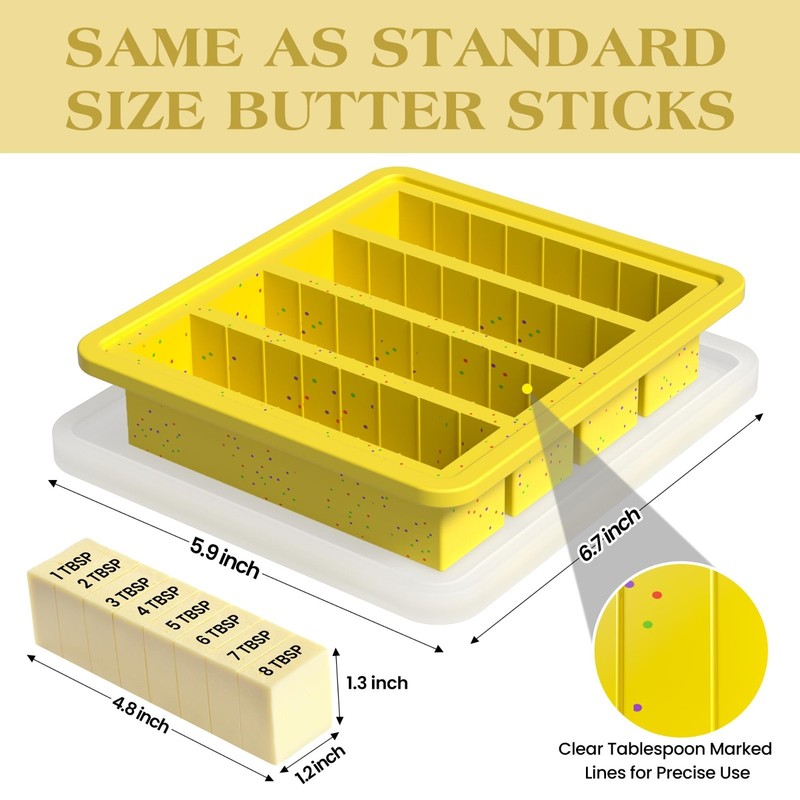 2 Pcs Nonstick Silicone Butter Mold with Lid, Stainless Steel Frame, 4 Oz Size gallery