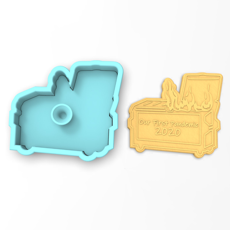 Our First Pandemic Dumpster Cookie Cutter & Stamp | Flu Quarantine 2020 Virus gallery
