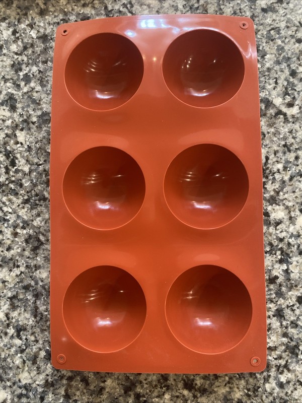 Set Of 2 -6- Cavity Silicone Cake Mold Chocolate Bombs Mold 3" Half Ball Sphere gallery