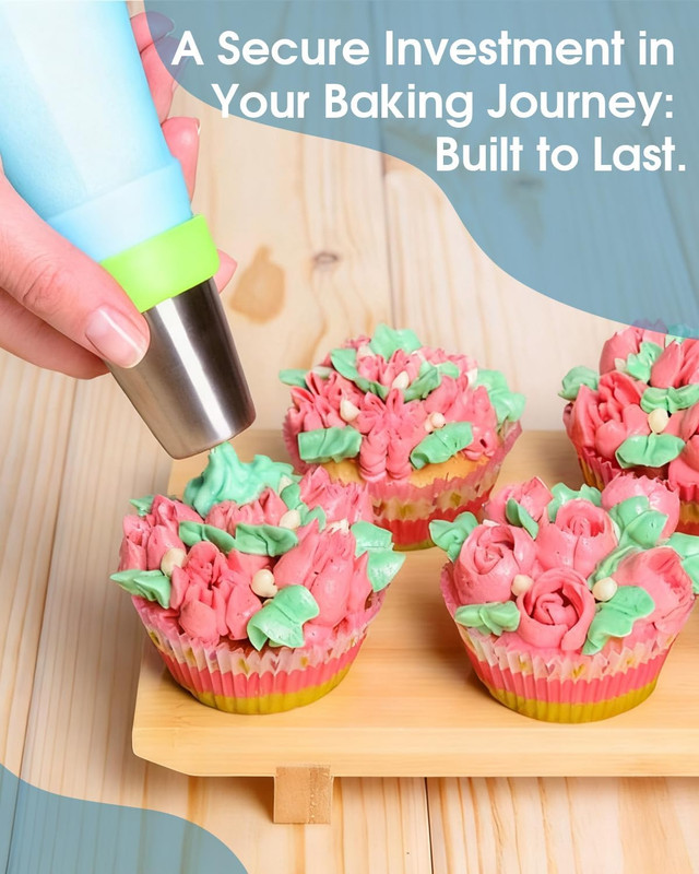 60Pcs Extra Large Russian Piping Tips Set,10 Flower Nozzles Baking, Stainless St gallery