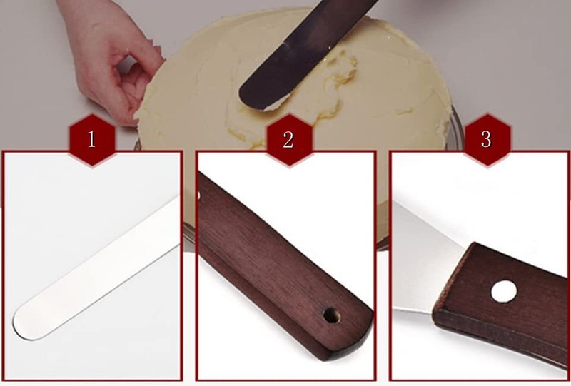 2-Pack 6" Stainless Steel Cake Spatula with Wooden Handle for Spreading gallery