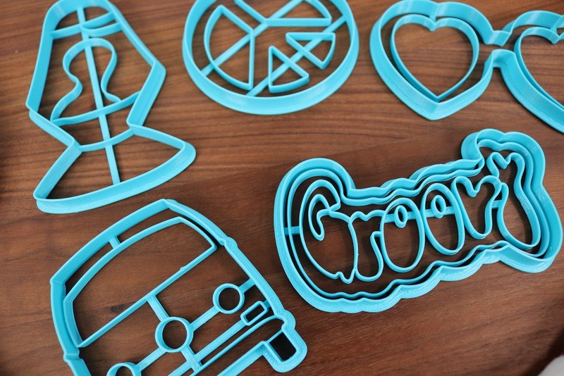 Sensational 60's Cookie Cutters - Groovy Word, Heart Sunglasses, Hippie Van, gallery
