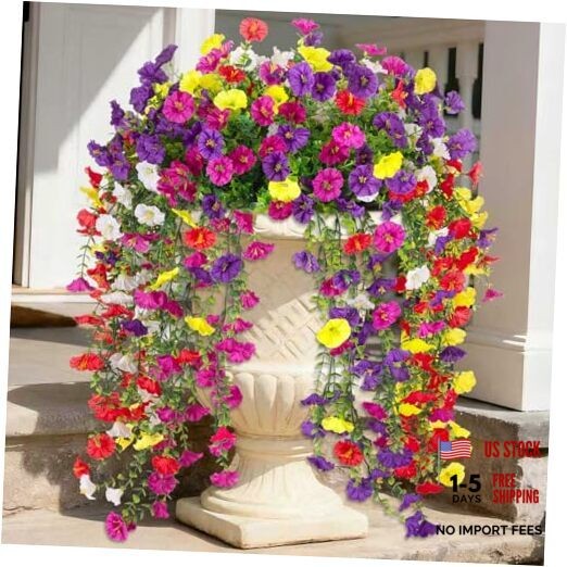 Fake Artificial Hanging Morning Glory Yellow,purple,dark Purple,white,rose Red