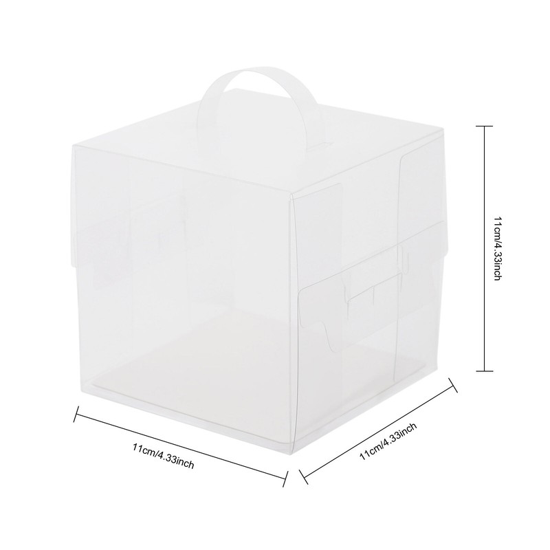 50 Pcs Clear Cake Boxes, Square Clear Cake Boxes, Cake Carrier with Handle gallery