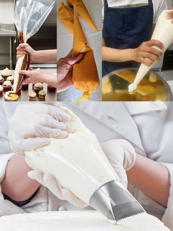 Extra Large Piping Bags and Tips,Churros, Eclairs, Meringues Open Star Icing ... gallery
