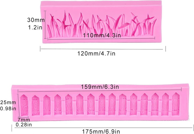 3D Grass Fence for Fondant Silicone Mold, Garden Picket Cake Decoration Fence Fo gallery