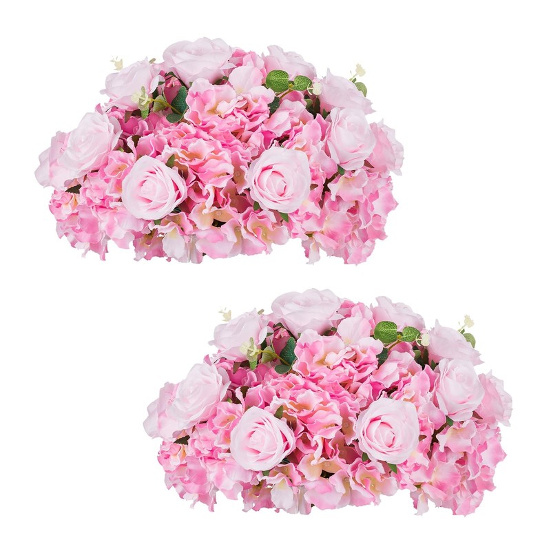 Inweder Pink Flowers Balls For Centerpieces 2 Pcs 15.7 Diam Flower Centerpieces