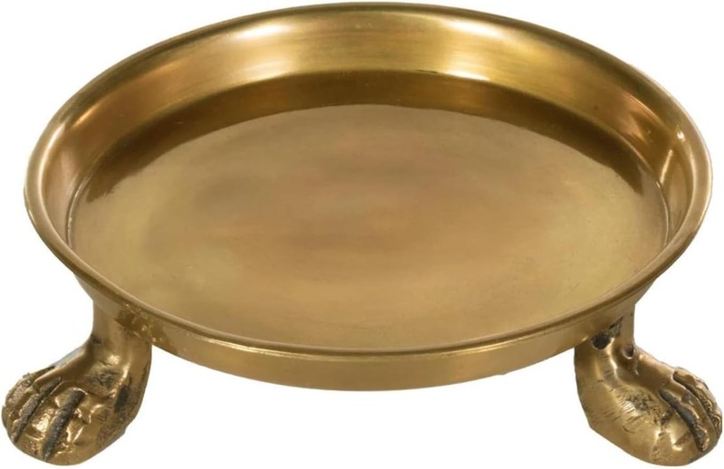 Alice Lane Home Collection Round Clawfoot Dish — Brass — for 4.5, Gold