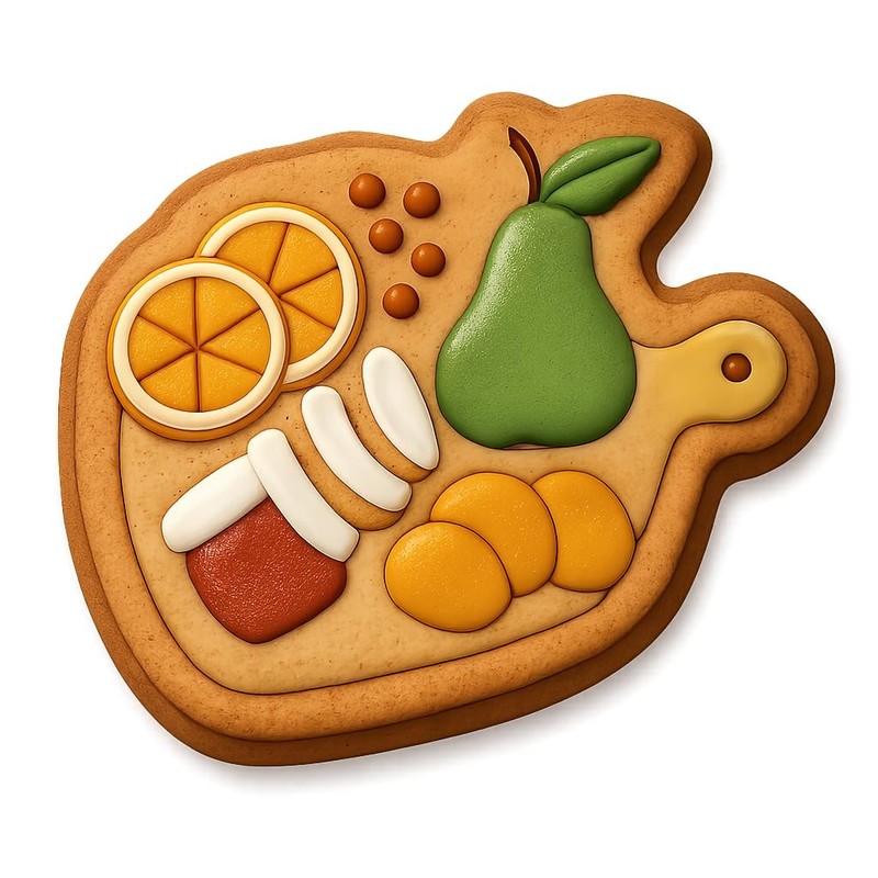 Charcuterie with Seasonal Fruits Cookie Cutter & Stamp, Fondant & Clay - 4x3.5 gallery