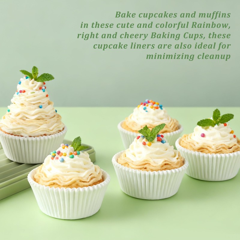 1000 Count White Paper Cupcake Liners, Standard Size 1.4 Inch, Unbleached Bak... gallery