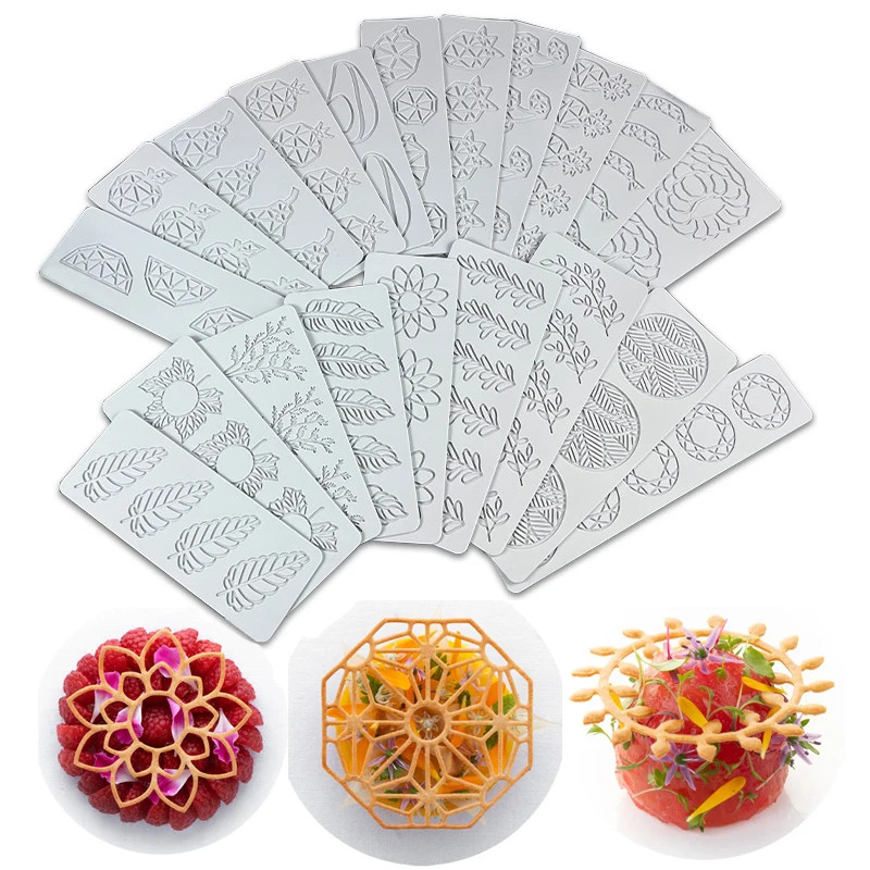New Various Leaves Geometric Flower Silicone Cake Lace Mold Cake Decorating Tool gallery