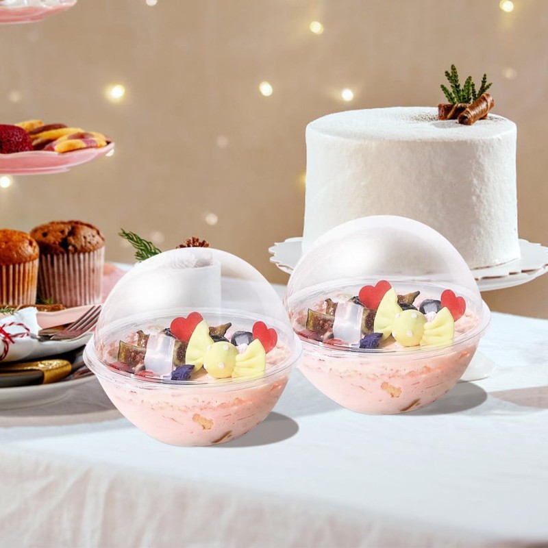 Clear Plastic Fillable Ornaments 350ml Cupcake 10pcs Mousse Cake Muffin Carri... gallery