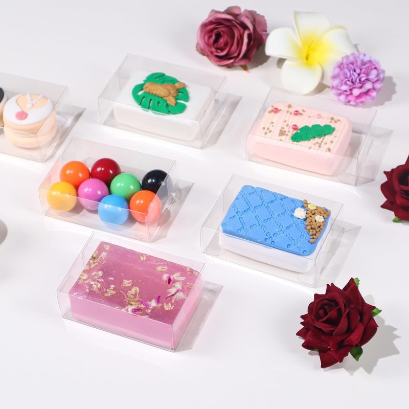 40Pack 3.5x2.36x1.2Inch Soap Boxes Packaging Small Bakery Dessert Macaron Boxes gallery