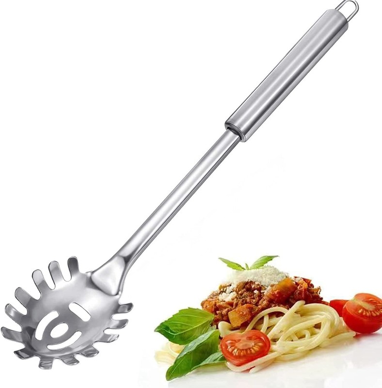 Pasta Fork, Pasta Spoon, Spaghetti Sever, Durable Stainless Steel Pasta Serve…