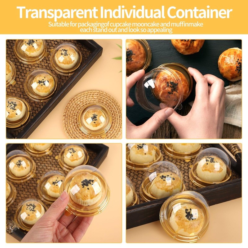 50 Pack 2 Inch Clear plastic mini cake box muffins box cookies cookies muffin... gallery