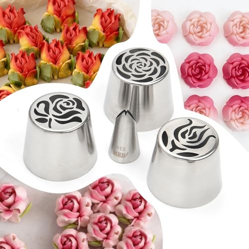 15 Pieces Extra Large Cake Decorating Russian Flower Piping Tips Set, 3 XXL gallery