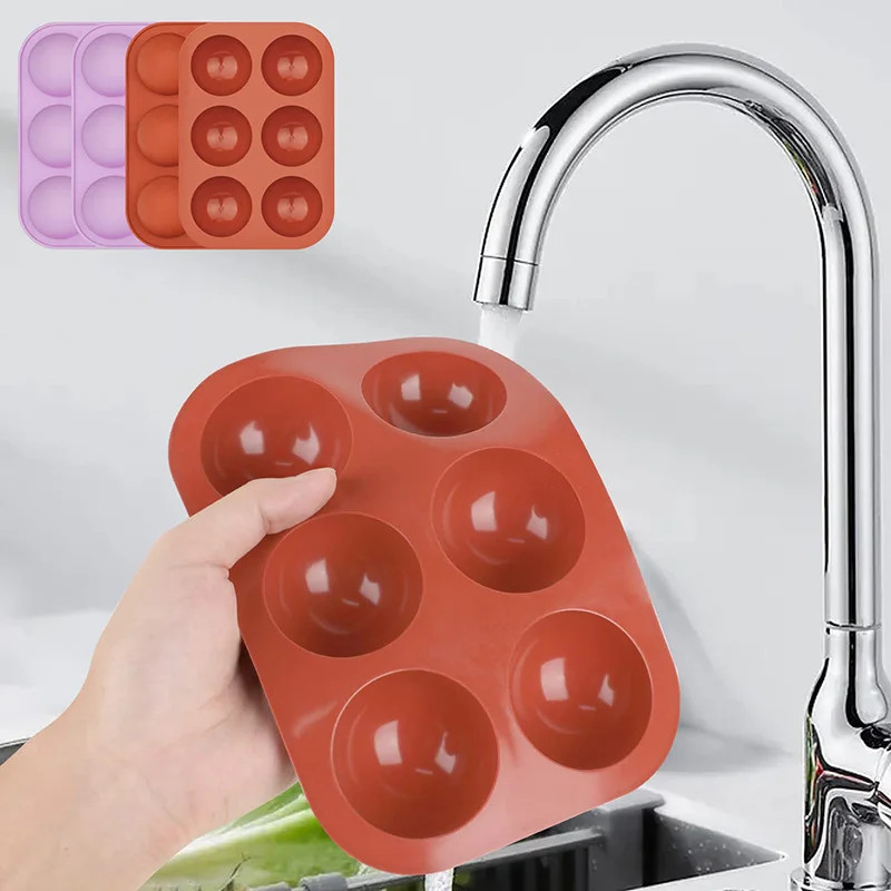 Circle Mold Chocolate 6-Cavity Semi Sphere Silicone Molds Half Sphere Baking Mol gallery