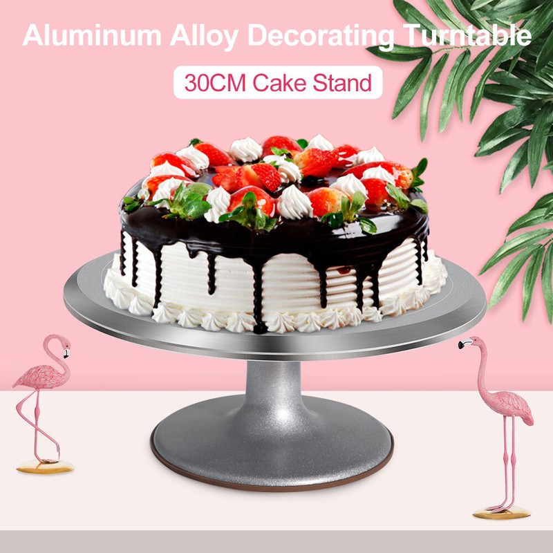12in Rotating Cake Stand Pastry Wedding Stand Stainless Steel Cupcake Decorating gallery