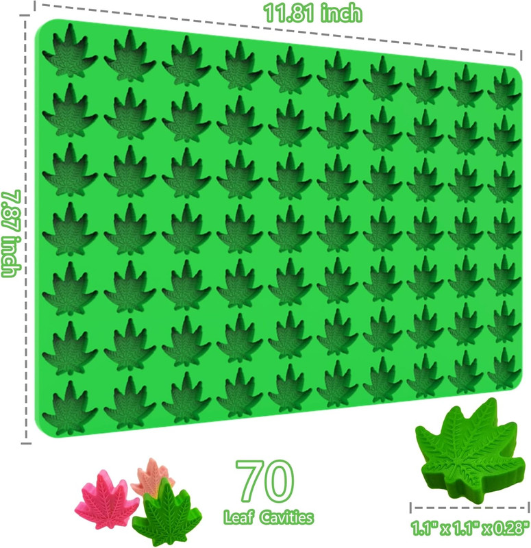 Leaf Silicone Molds for Chocolate Gummy Candy, Leaf Wax Melts Molds with Scraper gallery
