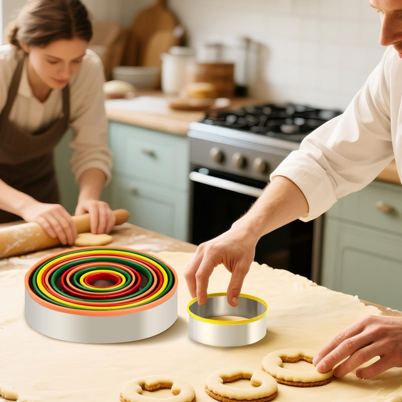 Round Cookie Biscuit Cutter Set,12 PCS Donut Cutter round Cookie Cutter Set gallery