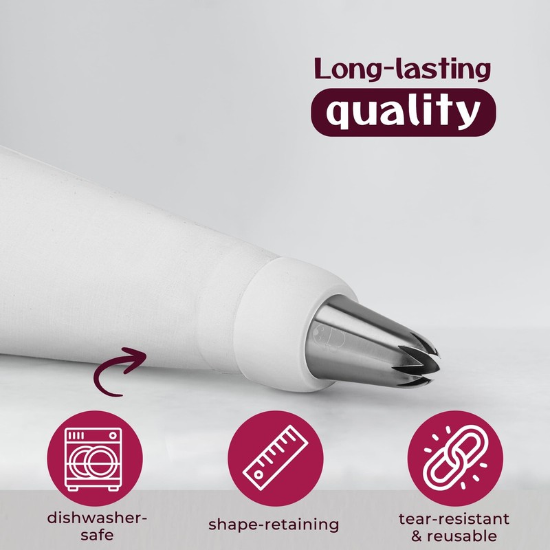 16 Inch Large Reusable Piping Bag Icing Tips Set XL Decorating Pastry gallery