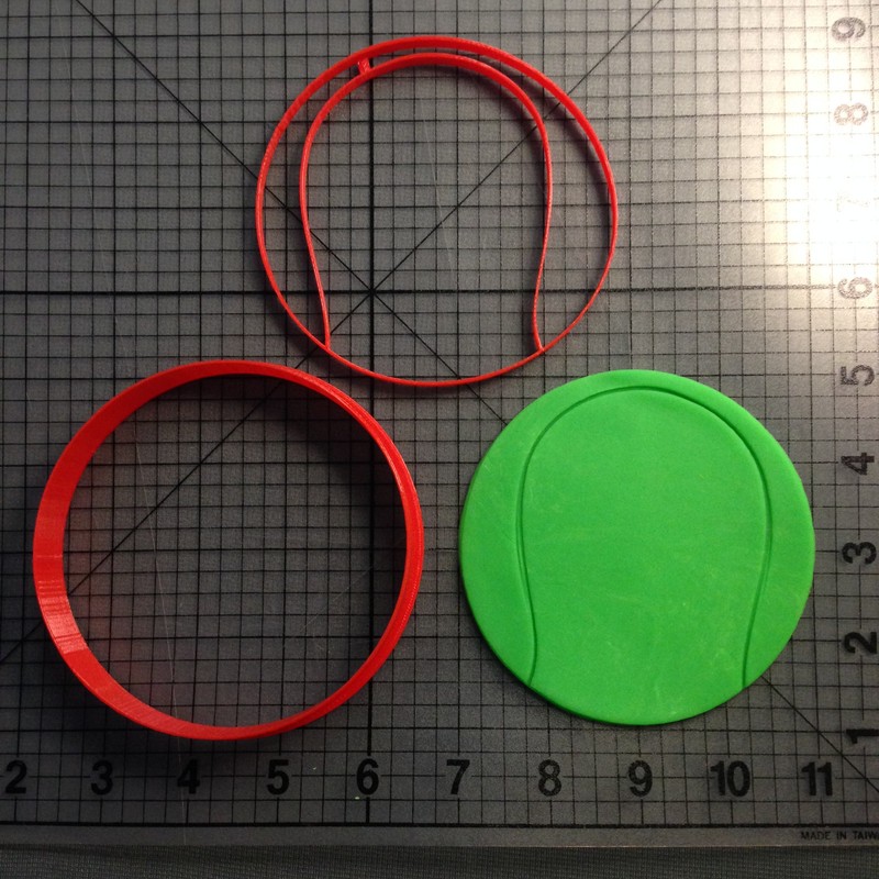 Tennis Ball Cookie Cutter and Stamp