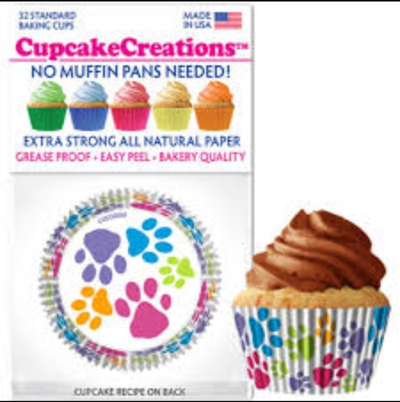 Cupcake Baking Cups Paw Prints 2″ XStrong All Natural Paper Made in USA