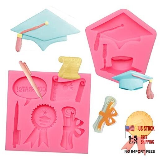 Graduation Scroll Diploma Silicone Fondant Mold, Hat Jiangzhang Molds(XL179)