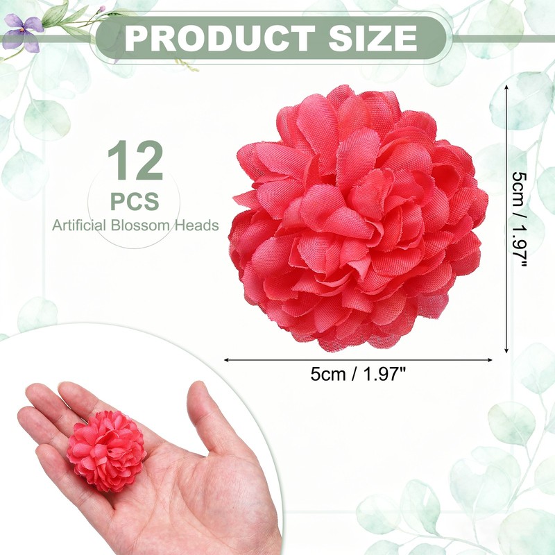 12Pcs 2"x2" Floating Flowers for Centerpieces, Rose Red gallery