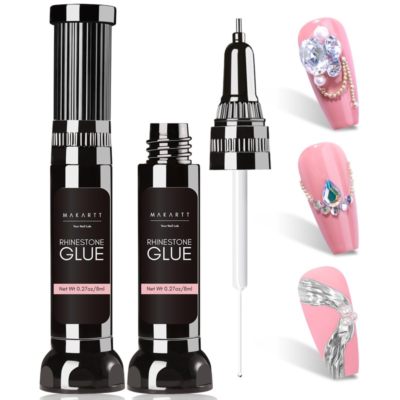 Makartt Nail Rhinestone Glue Gel, Upgrade Gel Updated-8ml, Clear